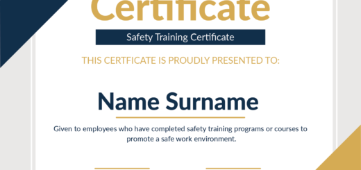 Safety training certificate template