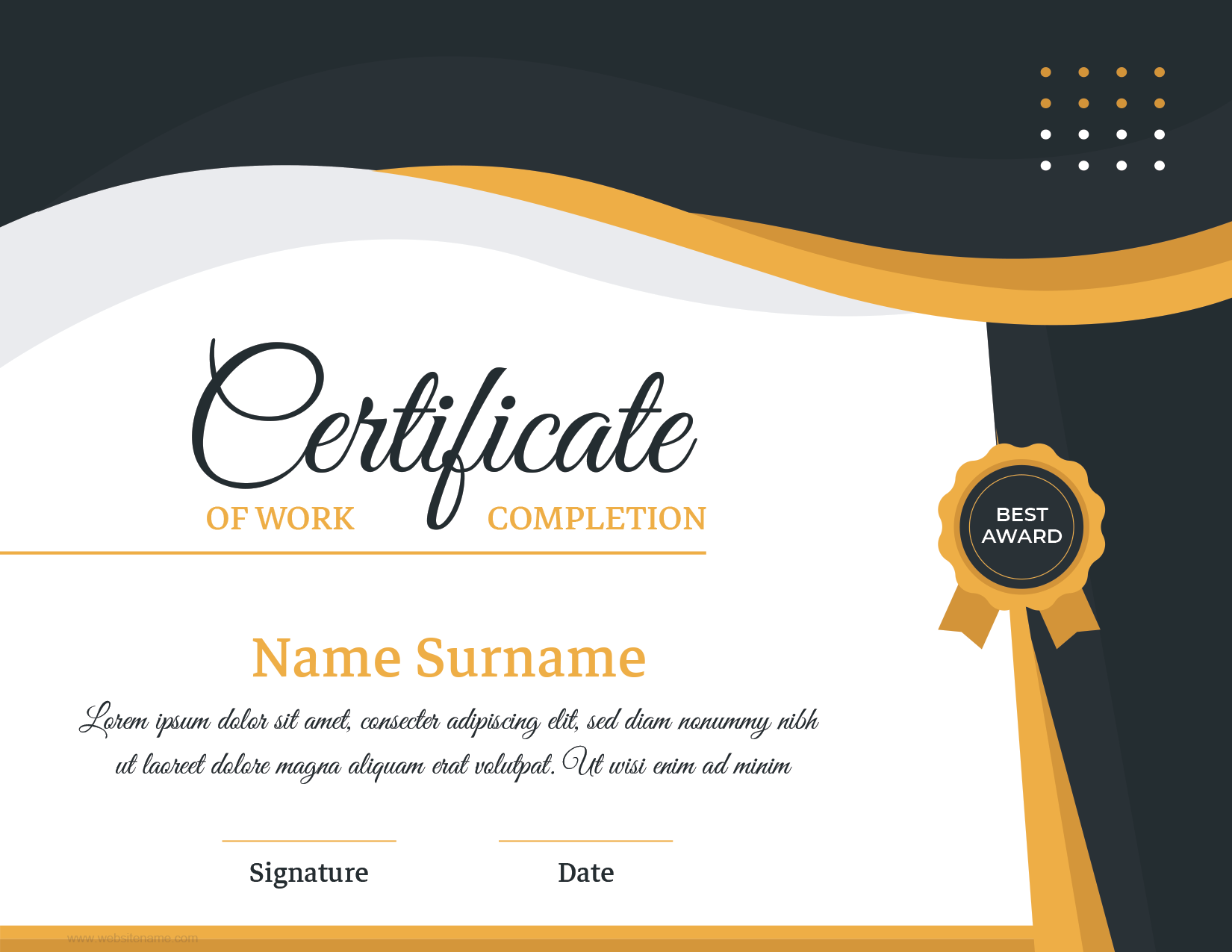 20 work completion certificate templates for word edit