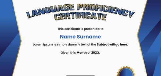 Language Proficiency Certificate Template